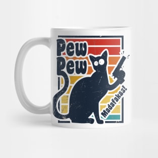 Pew Pew Madafakas Cat Vintage Mug